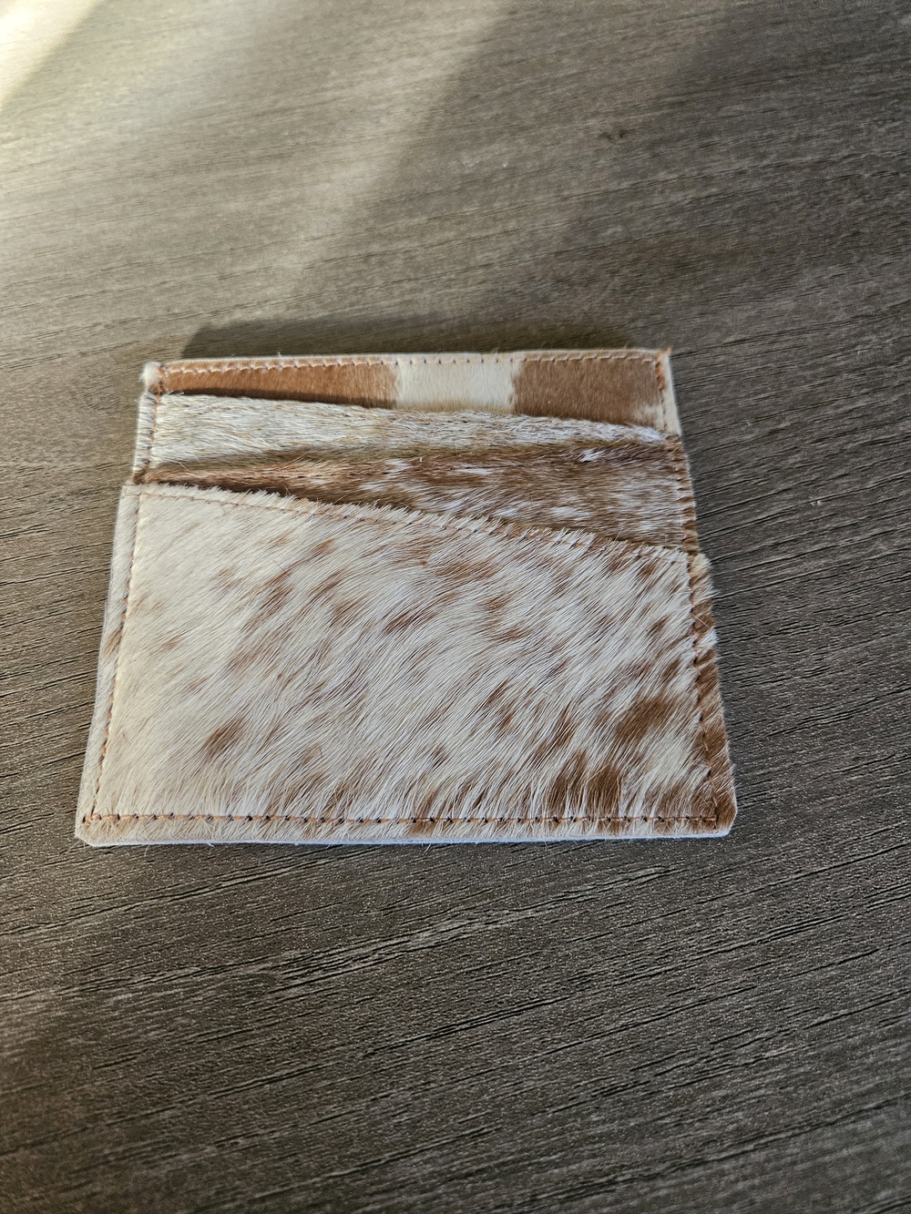 Cowhide Card Holder Wallet in Brown and White - NWOT